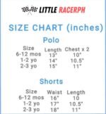 Size Chart for Little Racer
